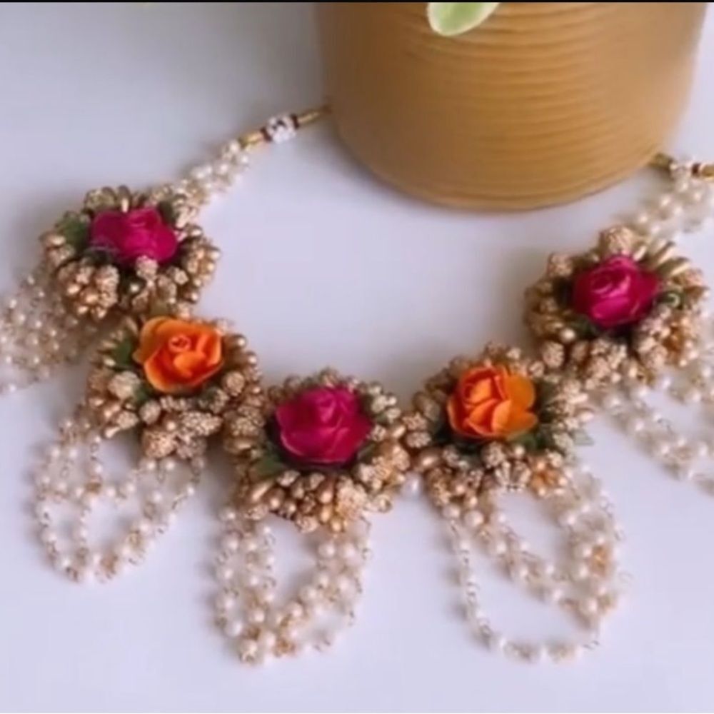 Bridal Flower Jewelry Necklace Handcrafted Indian Pakistani